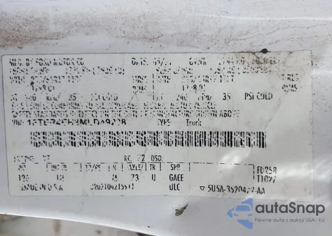 2021 Ford Ranger Xlt z USA, uszkodzony, nr VIN 1FTER4EH3MLD49238